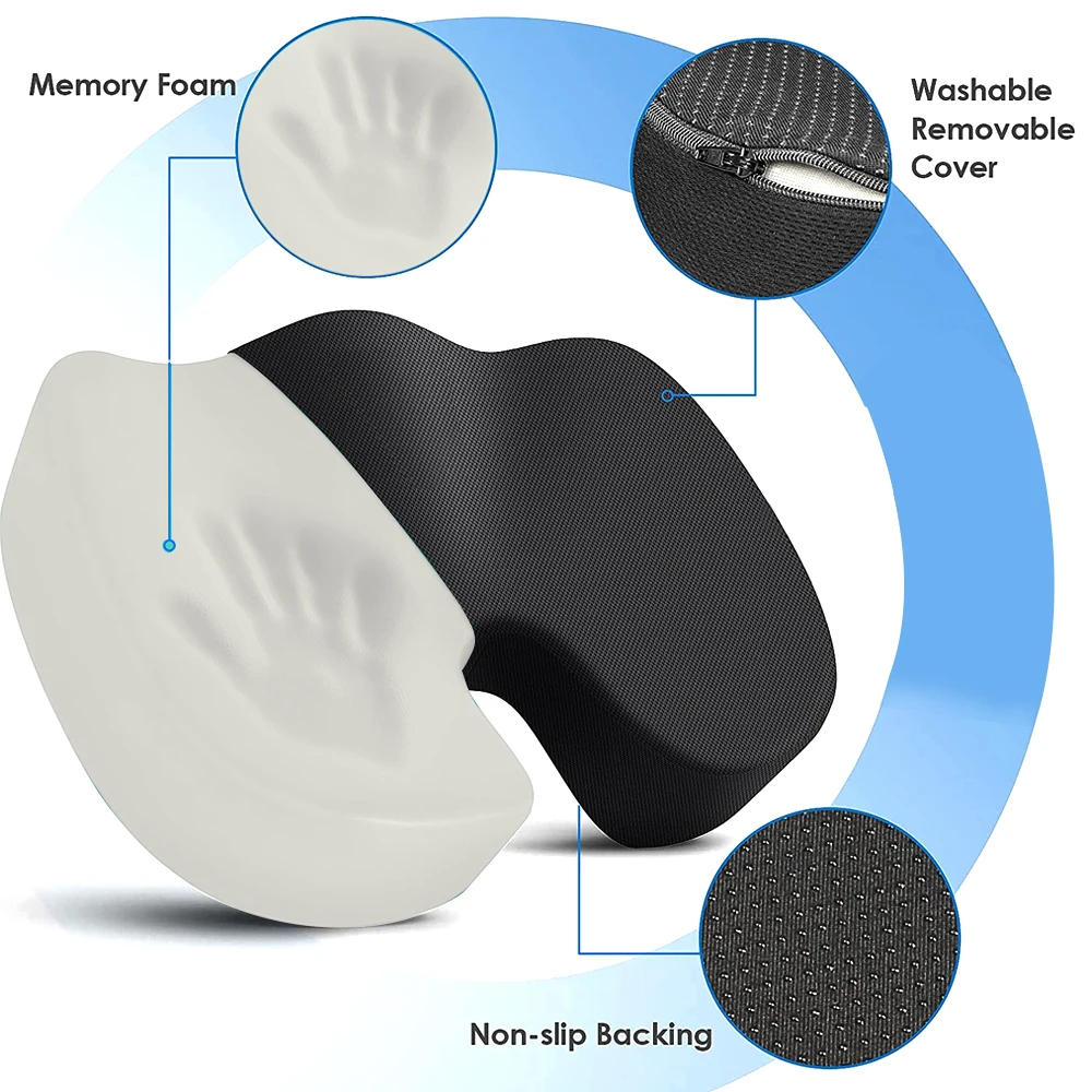Description Picture 4 of item1Pcs Coccyx Seat Cushion Memory Foam U-Shaped Pillow for Chair Cushion Pad Car Office for Tailbone Pain Massage Pillow