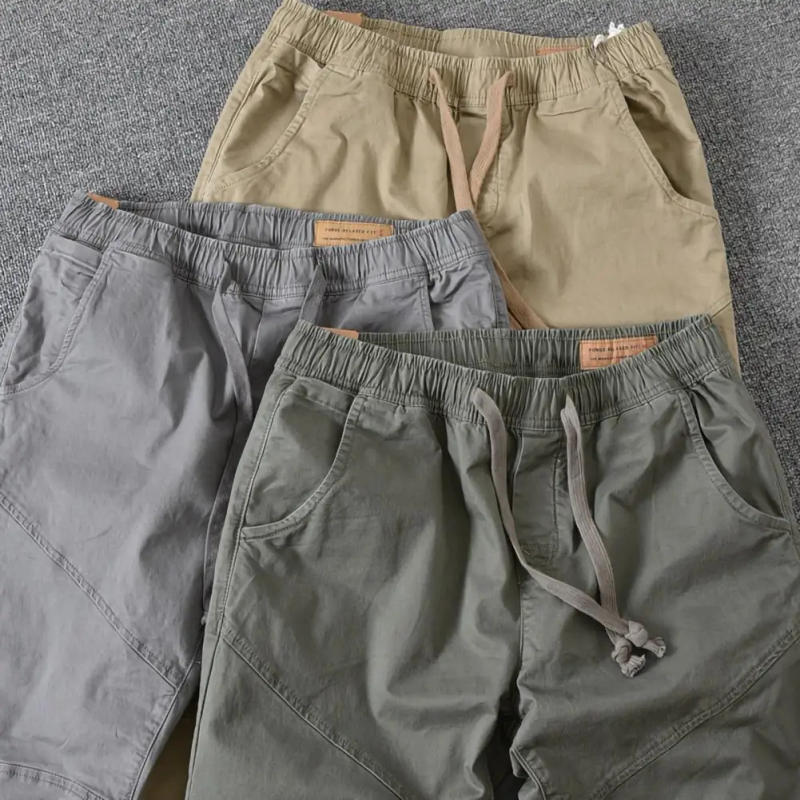 Description Picture 4 of itemSimple Men Pants Casual Solid Color Streetwear Slim Cropped Pants  Trousers Pockets