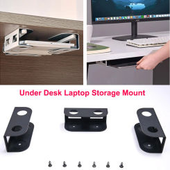 Under Table Laptop Storage Mount Metal Thickness 1.37" for MacBook No Trace Widened Design Protection Tray For Various Tables
