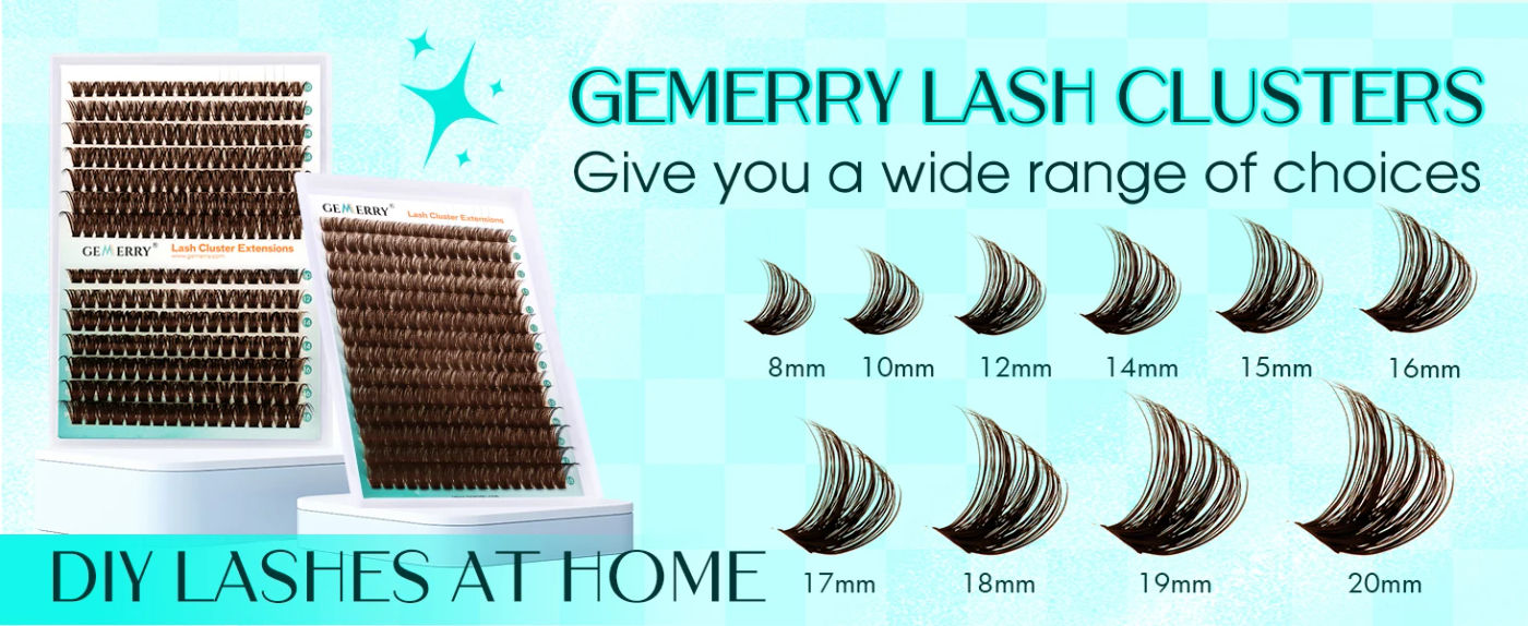 Description Picture 3 of itemGEMERRY 40D/80D/100D/200D 280Pcs DIY Eyelash Extension Kit Brown Fluffy Cluster Lashes  D Curl Lash Bond and Seal, Lash Tweezers