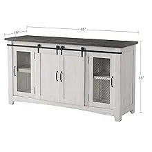 Description Picture 2 of itemMartin Svensson Home Hampton TV Stand, White Stain with Grey Stain Top
