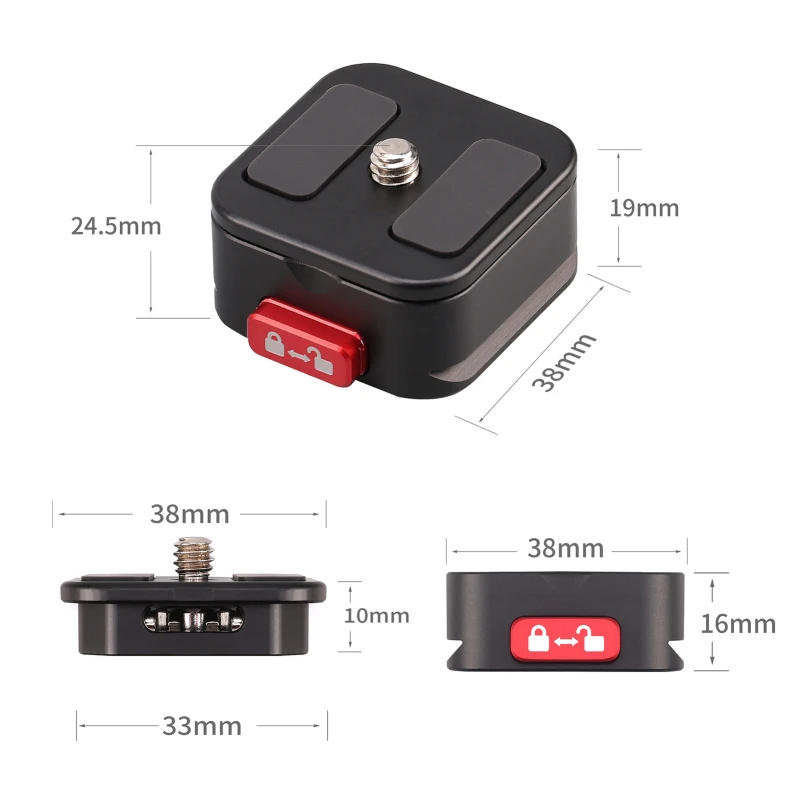 Description Picture 5 of itemQuick Release Plate Tripod QR Plate Camera Mount Adapter Quick Setup Aluminum Alloy for DSLR Camera Tripod Gimbal Stabilizer