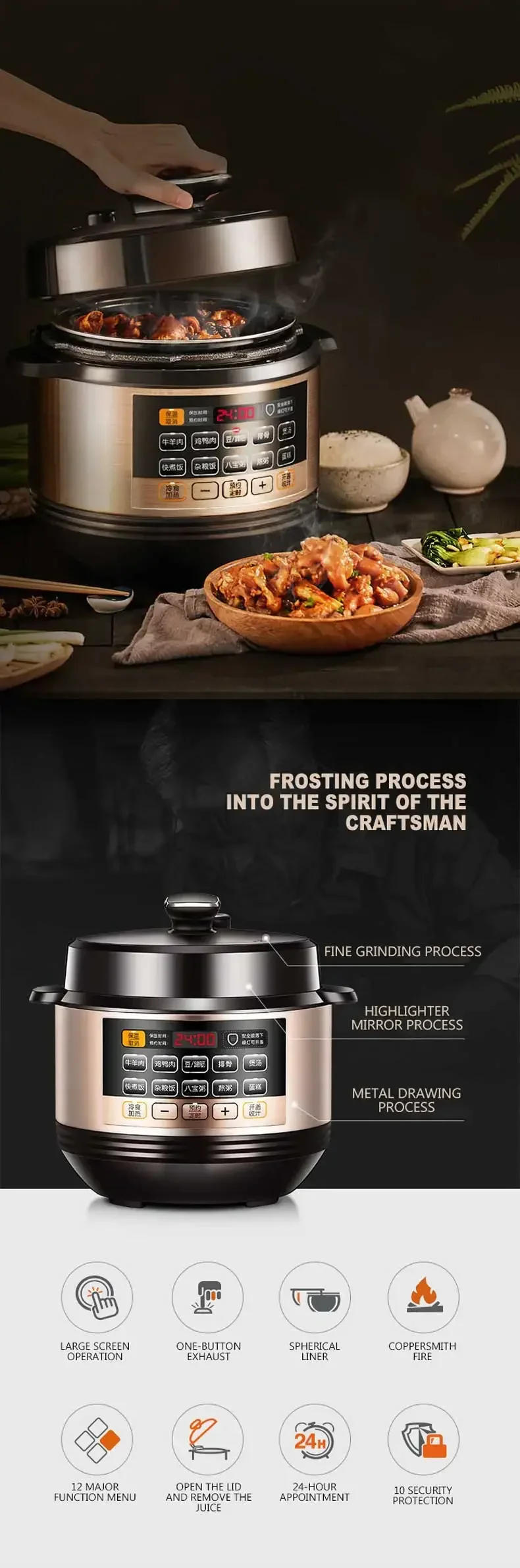 Description Picture 2 of itemHousehold Dual Tank Electric Pressure Cooker Intelligent Electric Pressure Cooker Electric Rice Cooker