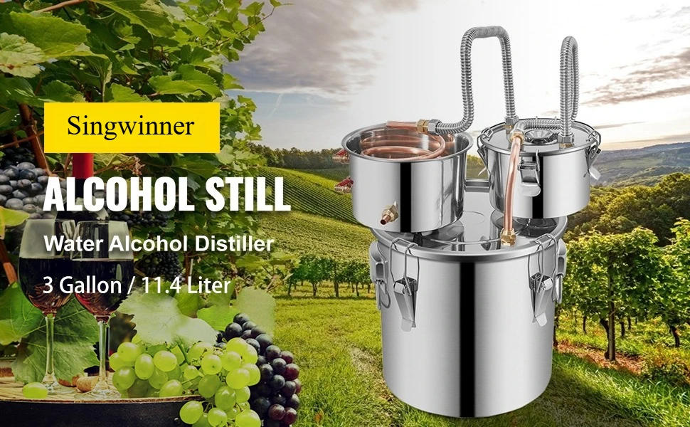 Description Picture 2 of item12L 20L 30L 50L Alcohol Brewing Distiller DIY Moonshine Apparatus Stainless Steel Still Whisky Beer Brandy Home Appliance