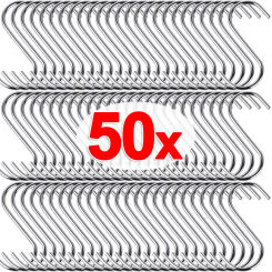 50/10pcs Stainless Steel S-Shaped Hooks Multifunction Hanging Hangers Clasp Kitchen Bathroom Storage Hook Rack Organizer Holders
