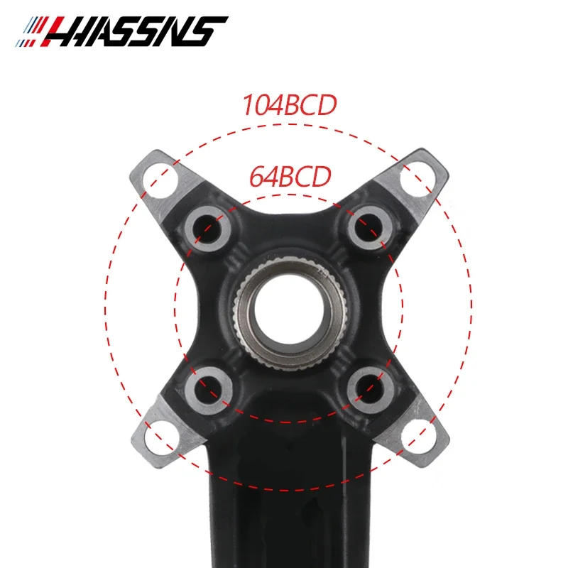 Description Picture 4 of itemHASSNS Crankset Mountain Bike Connecting Rods Mtb Cranks Arms For Bicycle Integrated Candle Pe 1 Crown 12 Speed 32/34/36/38T