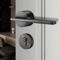 1 Set of Bedroom Zinc Alloy Silent Door Lock Set Toilet Lock Set Household Hardware Accessories with Keys Room Door Lock