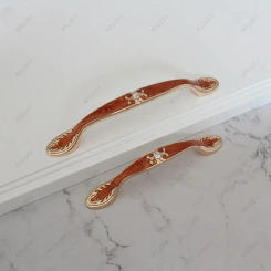 Modern Minimalist European Style Cabinet Door Handle Zinc Alloy Handle American Amber Inlaid Diamond Wardrobe Door Handle