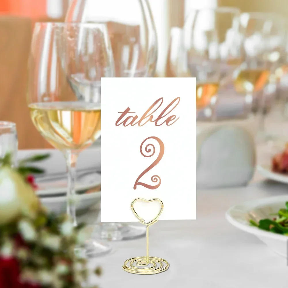 Description Picture 6 of item24/1PCS Metal Place Card Holders Photo Clip Stands Wedding Table Number Name Sign Stand Birthday Party Home Decoration Supplies