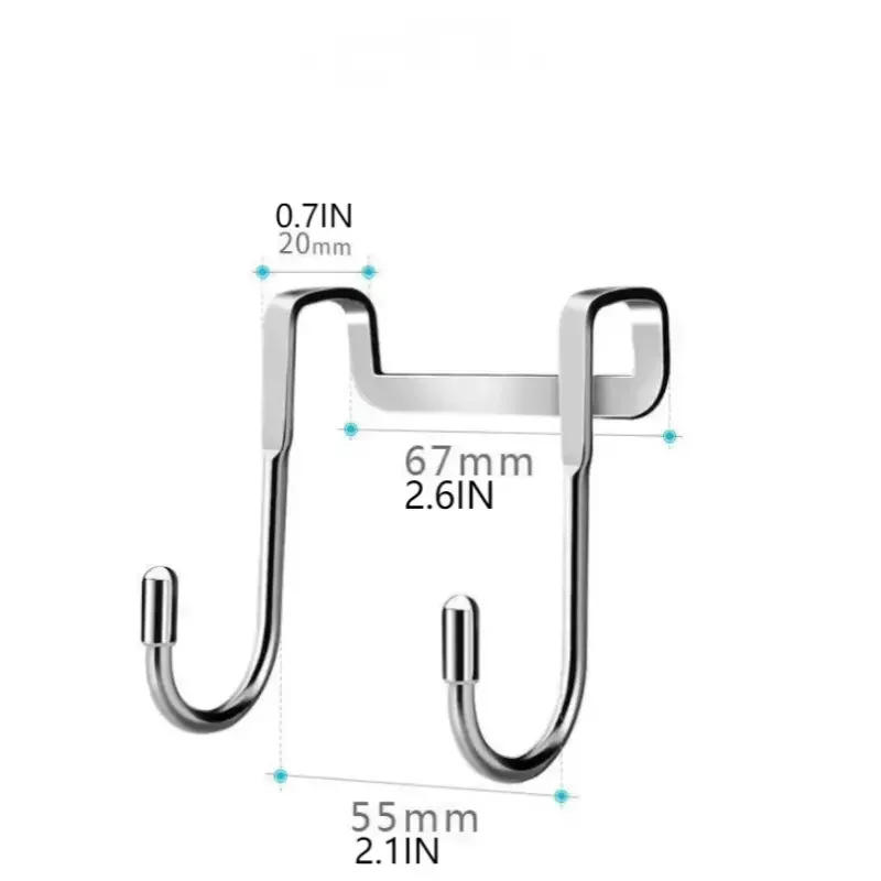 Description Picture 2 of item2Pcs Stainless Steel S-shaped Hooks for Home Storage - Kitchen, Closet, Clothing Rack, Bathroom Hanging Accessories, Tools