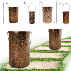 Outdoor LED Lights with Shepherds Hook Outdoor Hanging Lantern Outdoor Solar Landscape Lights for Yard Patio Lawn Porch Pathway