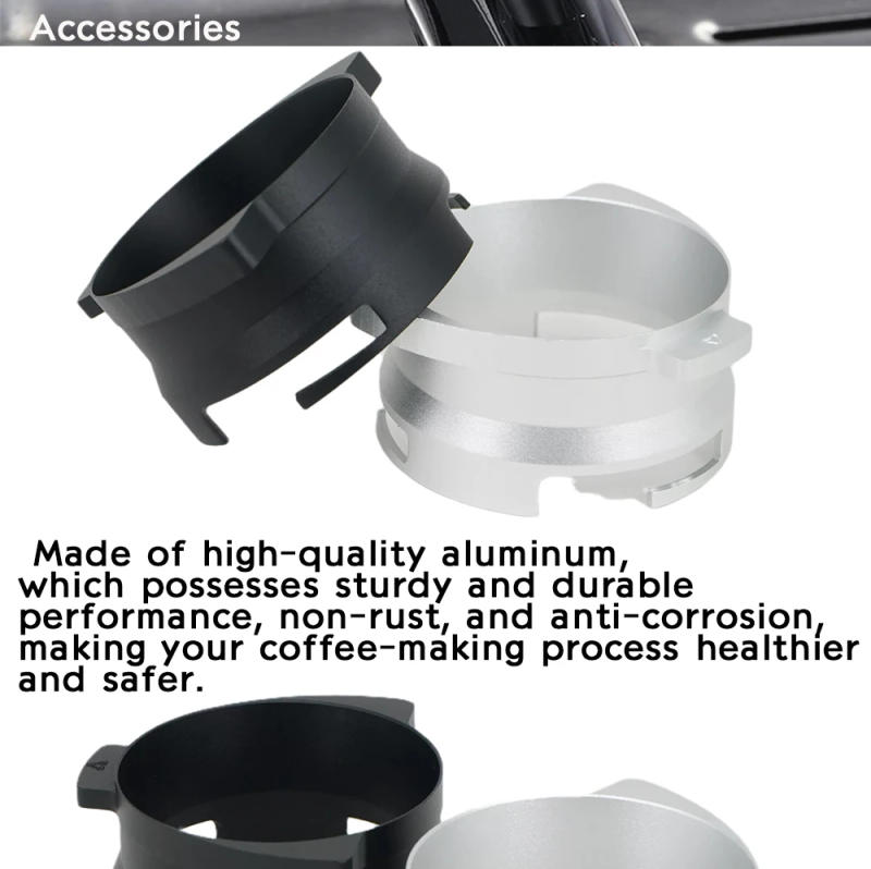 Description Picture 3 of item54mm Coffee Powder Receiving Dosing Ring Rotatable Aluminum Alloy Loop For Breville 8 Series Coffee Machines Funnels Accessories