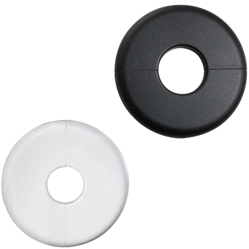 Description Picture 3 of itemRound Faucet Decorative Cover Bathroom Shower Faucet Cover Black/White Pipe Wall Covers Practical Bathroom Faucet Accessories