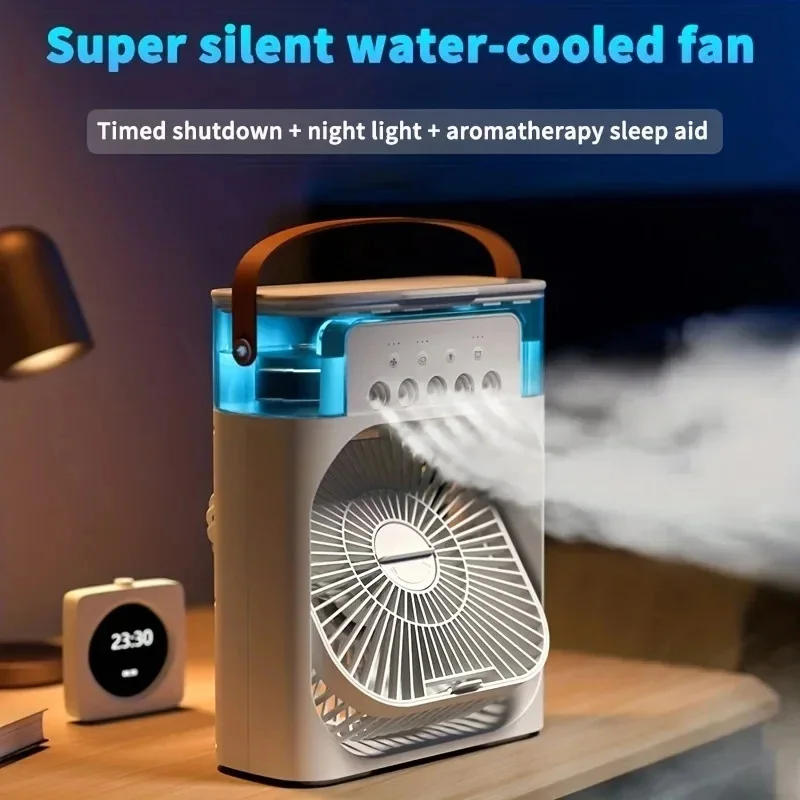 Description Picture 2 of itemPortable Humidifier Fan Air Conditioner USB 5 Hole Mist Sprayer Cooling Desktop Electric Fan Small Air Cooler For Home Office
