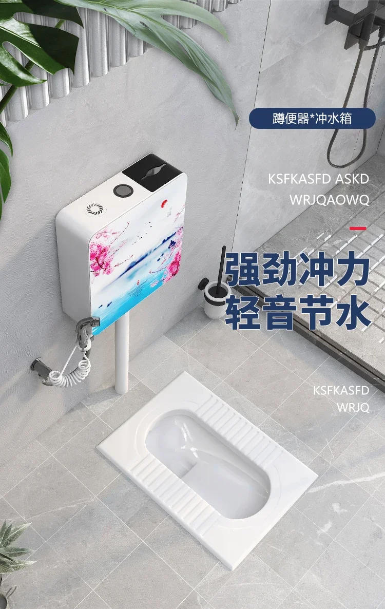 Description Picture 2 of item*LP Household Ceramic Squatting Pan Potty Chair Type Flushing Cistern Whole Set Bathroom Deodorant Bedpan Urinal Squat Toilet