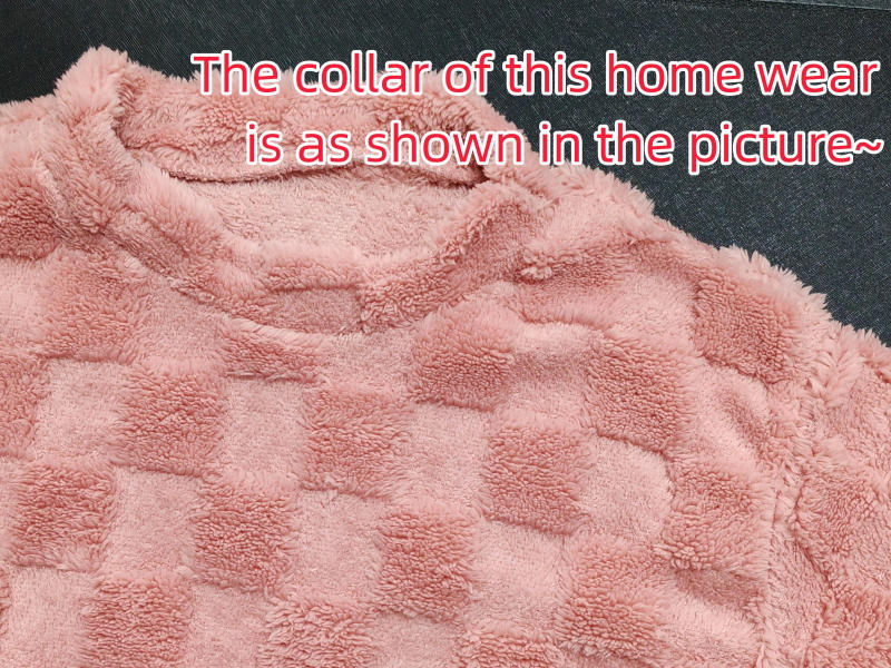 Description Picture 4 of itemAutumn Winter Plaid O-Neck Pullover Top Loose Elastic Waist Trousers Sets Women's Pajamas Set 2 Pieces Woman Nightwear Sleepwear