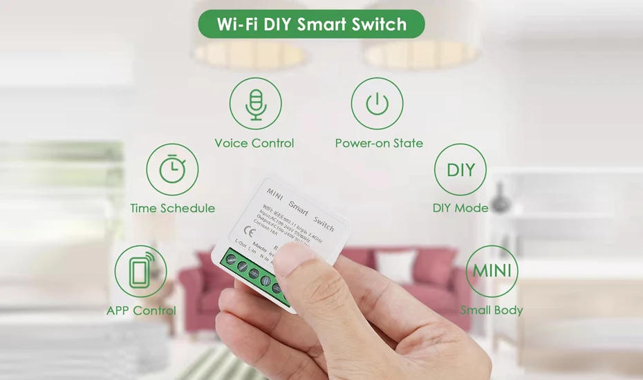 Description Picture 3 of item16A Tuya WiFi Smart Switch 2-way Control with Energy Monitor Switch Mini Smart Breaker Smart Life Control  Alexa Via Google Home