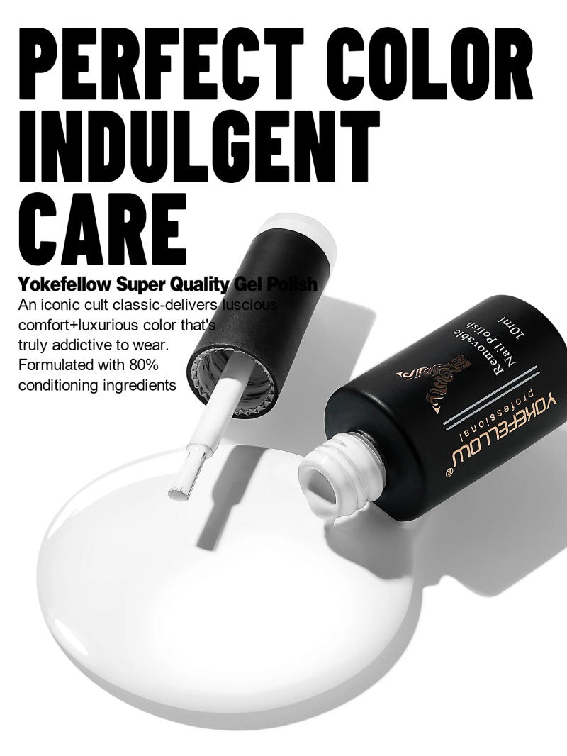 Description Picture 6 of itemYOKEFELLOW Gel Nail Polish 10ml Pure White Color Soak Off UV LED Nail Gel Polish Nail Art Starter Manicure Salon DIY at Home