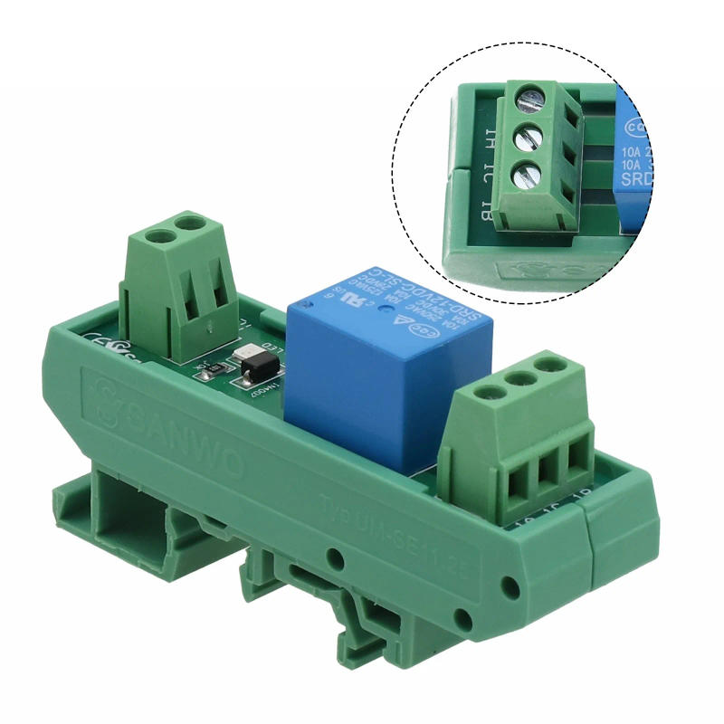 Description Picture 5 of item1pc Din Rail 1 Channel Relay Board5/12/24V Relay Status Indication LED TS15/28/35 Interface Electromagnetic Relay Accessories