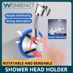 360° Revolve Bathroom Shower Head Bracket Adjustable Handheld Shower Head Holder Wall Mounted Shower Head BracketUniversal