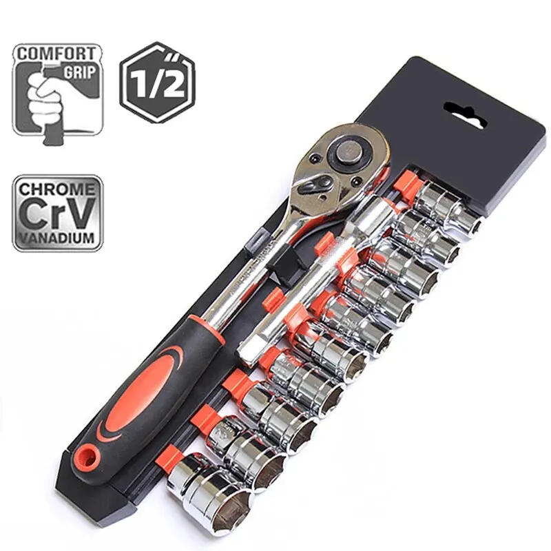 Description Picture 5 of item12pcs 1/2 Inch Socket Wrench Set Metric Impact Sockets Ratchet Spanner Complete Tool Kit Professional Garage Repair Tool