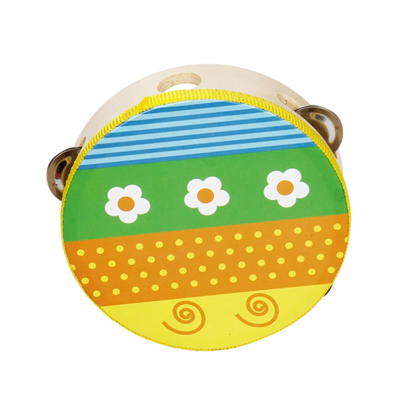 Description Picture 6 of itemOrff Hand Clapped Drum Flower Bell Drum 15CM Cartoon Wooden Tambourine Frestyle Hand Drum Percussion Instrument Children's Gifts