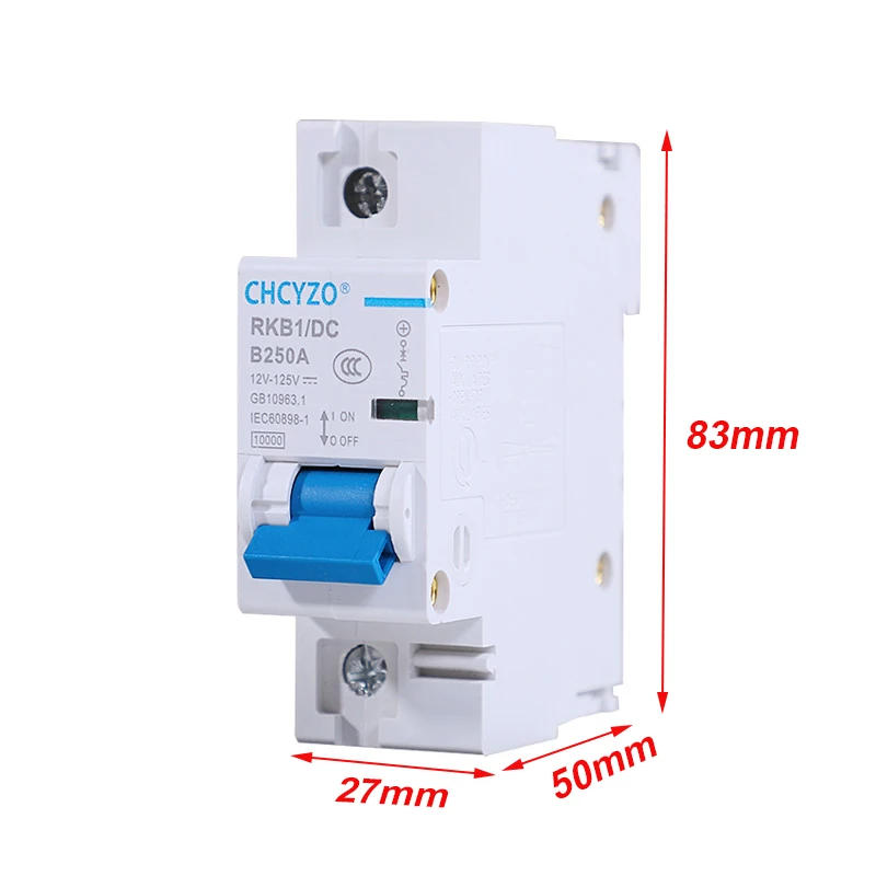 Description Picture 3 of itemDC 2p DC Circuit Breaker 12-125V 1P Miniature Automatic Protector Electric Vehicle 80A/100A/125A/200A/250A Battery Protection