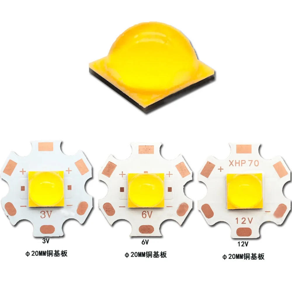 Description Picture 2 of itemXHP70 LED Chip Lamp Beads Epileds High Power 7070 20W DC3V 6V 12V Replace  XHP70.2 XHP50.2 Flashlight Headlight Searchlight