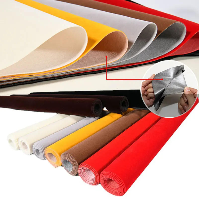Description Picture 3 of itemSelf Adhesive Velvet Fabric Sticky Felt Liner for Sofa Table Chair Car Jewelry Box Drawer Liners Wallpaper Flock Backing Paper