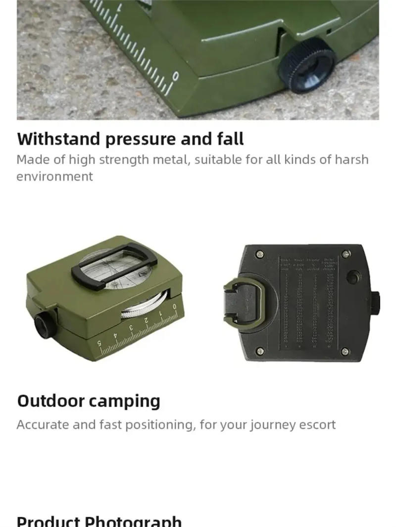 Description Picture 6 of itemCompass Waterproof High Precision Compass Outdoor Gadget Sports Hiking Mountaineering Professional Metal Sight