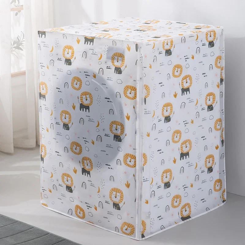 Description Picture 2 of itemDrum Washing Machine Dust Cover Cute Cartoon Print Transparent Waterproof Covers Household Dust Cloth For Washing Machine New