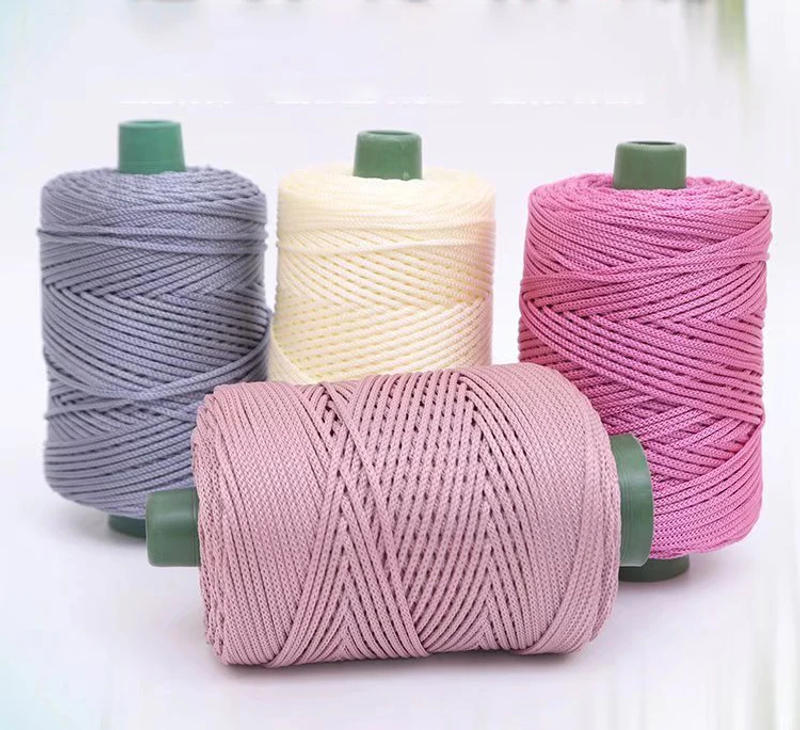 Description Picture 4 of item3mm Colored Twisted Woven Rope Hollow Thread Craft Decorative DIY Handmade Bag Drawstring Belt Accessories Polypropylene Fiber
