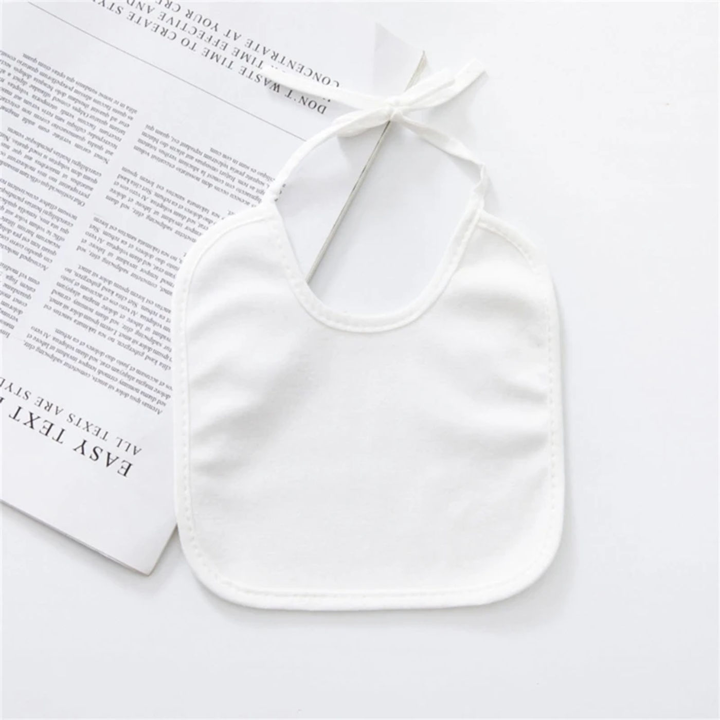 Description Picture 4 of itemSet of 10pcs Soft and Absorbent White Baby Bibs for Painting DIY Blank Mouth Wipe Cloths Drool Bib for Teething Babies