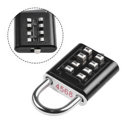 Lock Body Manual Measurement Deviation Iron Doors Lock Body Password Lock Zinc Alloy Solid Steel Combination Padlock Black