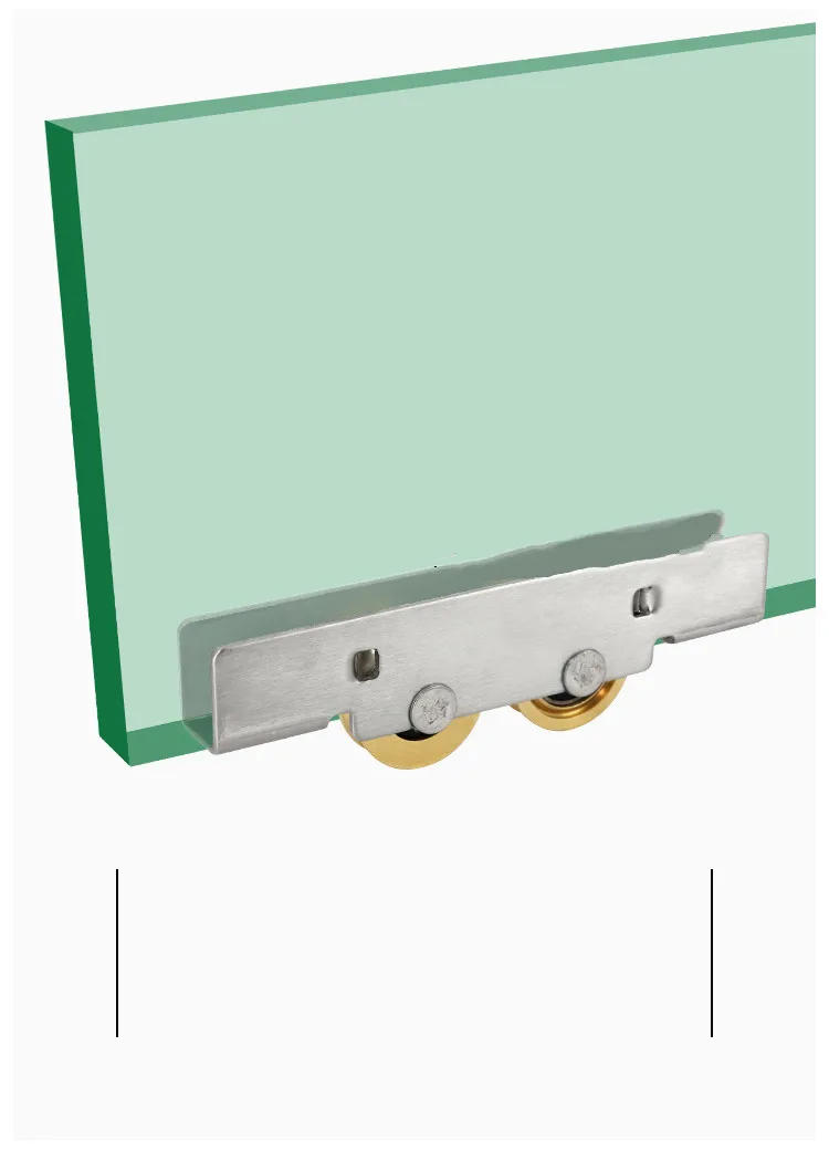 Description Picture 3 of item4pcs/let 10-12mm Sliding Frameless Glass Door Pulley Bathroom Glass Roller Push-pull Window Stainless Steel Groove Wheel