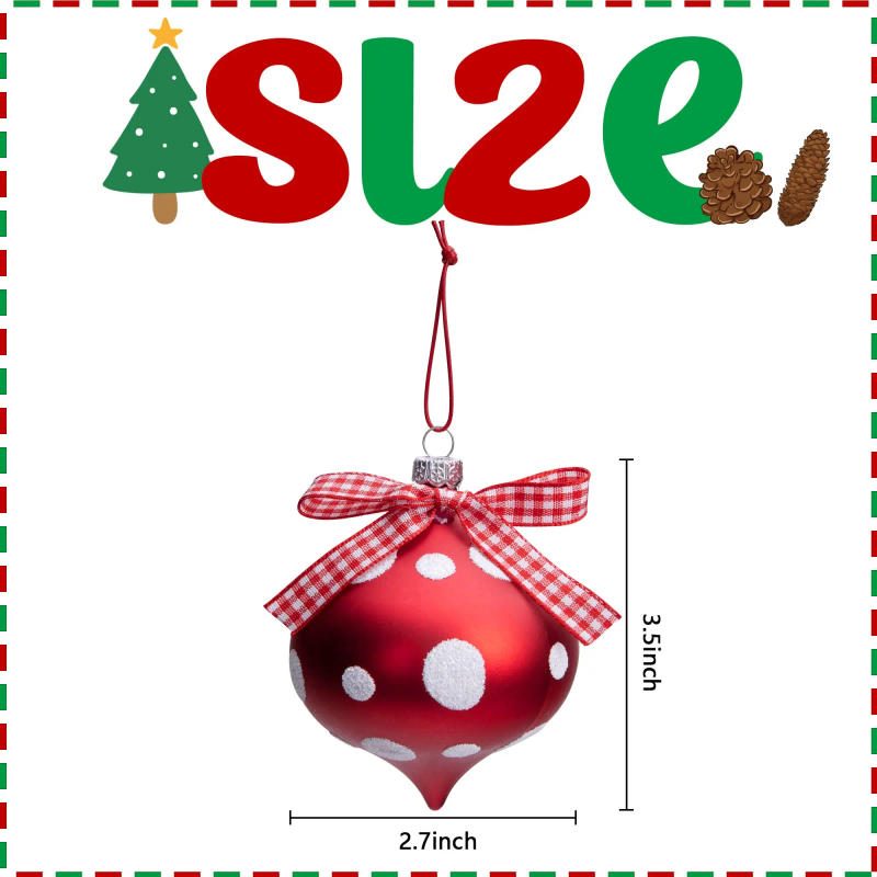 Description Picture 6 of itemChristmas Candy Cane Balls Party Home Decoration Christmas Tree Pendant 12 PCS Peppermint Candy Ornament Set