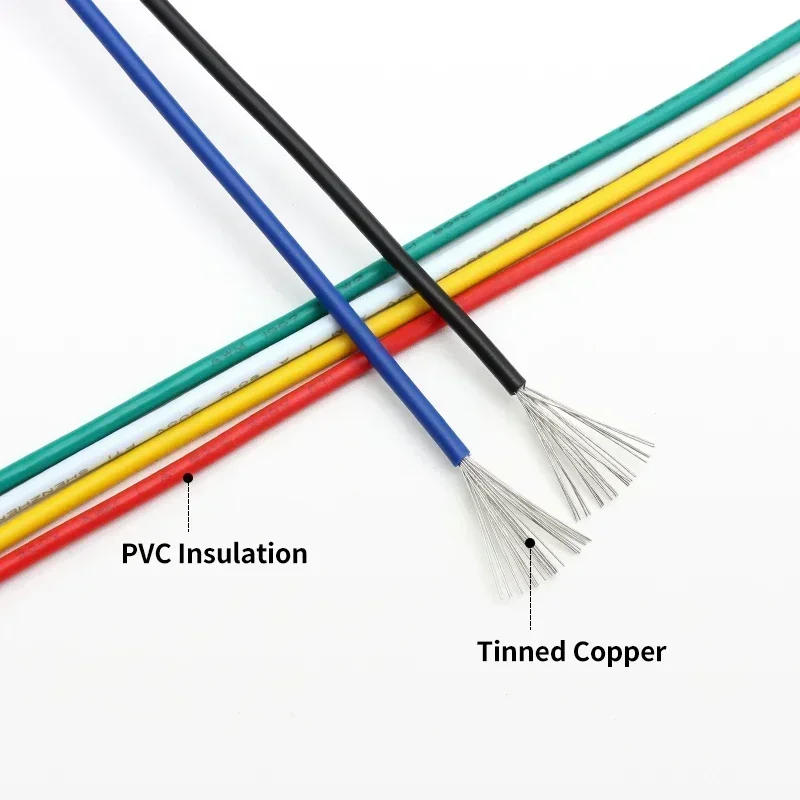 Description Picture 3 of itemUL1007 Electric Wire In Roll 30/28/26/24/22/20/18/16AWG PVC Insulated Tinned Copper Cable Lighting 300V DIY LED Lamp Line Kit