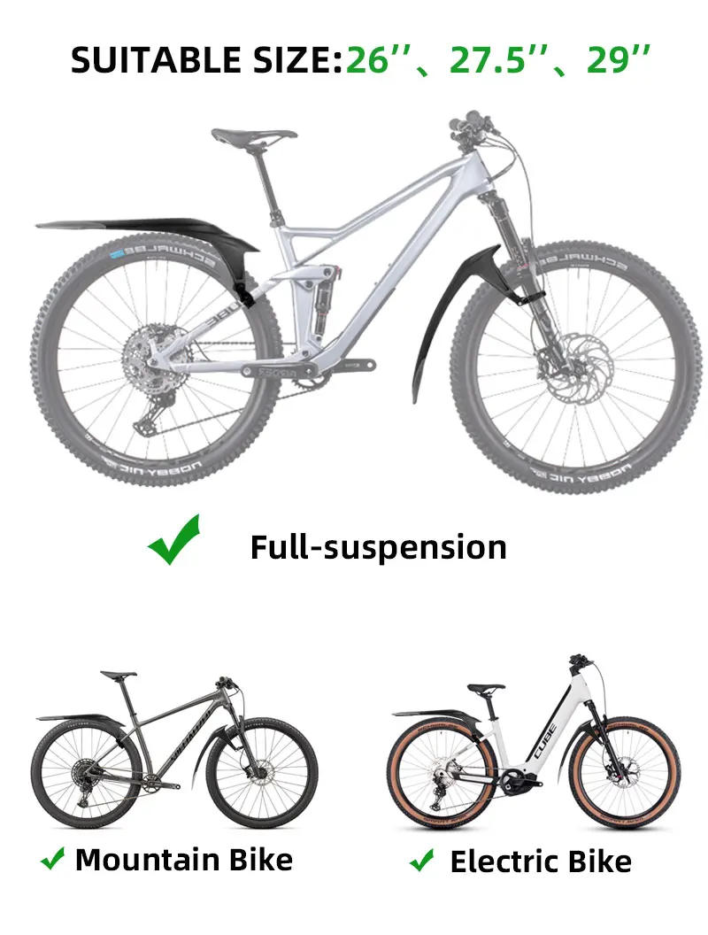Description Picture 4 of itemRBRL Mtb Mudguard Widen Quick Release Bike Fender Suitable For 24-29 Inch Bicycle Wings Bike Accessories Adjustable for EBike