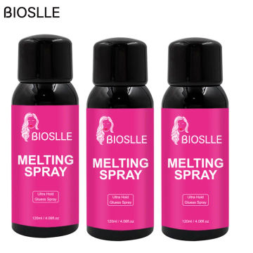 3PCS BIOSLLE 120ml Wig Hair Glueless Spray Ultra Hold Lace Melt Glue Spray Fast Dry Melting Spray