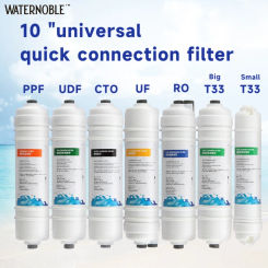 Replacement Cartridge 1/4" Quick Connect for Under-Sink RO System Refrigerator Ice Maker Inline Filtration 10 Inch Water Filter