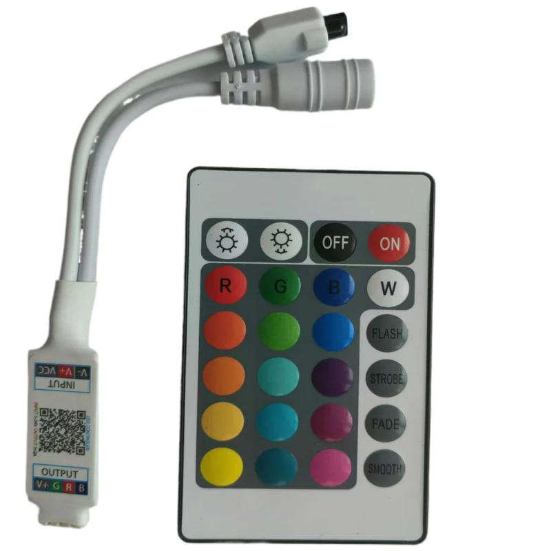 Description Picture 2 of itemDC12V 4 pin RGB Controller Music BT Smart APP Controller With 24-key IR Remote or Bluetooth APP control For RGB LED strip light