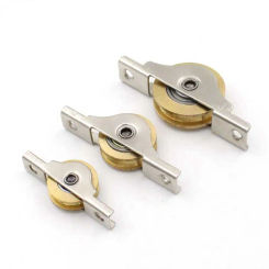 Steel Barn Door Rollers Durable Silver Black Slotted Door Wheel Iron Sliding Door Bottom Pulley Worker