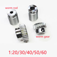 1M Worm Gear drive 1:20/25/30/40/50/60 Speed Ratio 40cr High quality Precision Worm 6/8/10MM