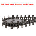 1PCS 08B-1 Transmission Conveyor Chain With Double Side Single Hole Attachment + 08B Sprocket Gear Wheel 40 Teeth