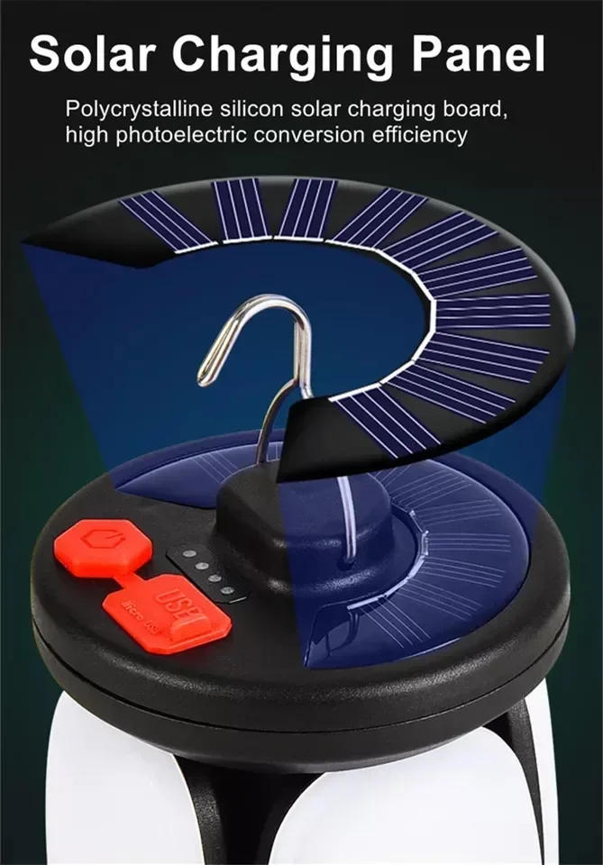 Description Picture 3 of itemPortable LED Camping Lantern Rechargeable Multifunctional Folding Hanging Tent Light Outdoor Emergency Mobile Power Supply