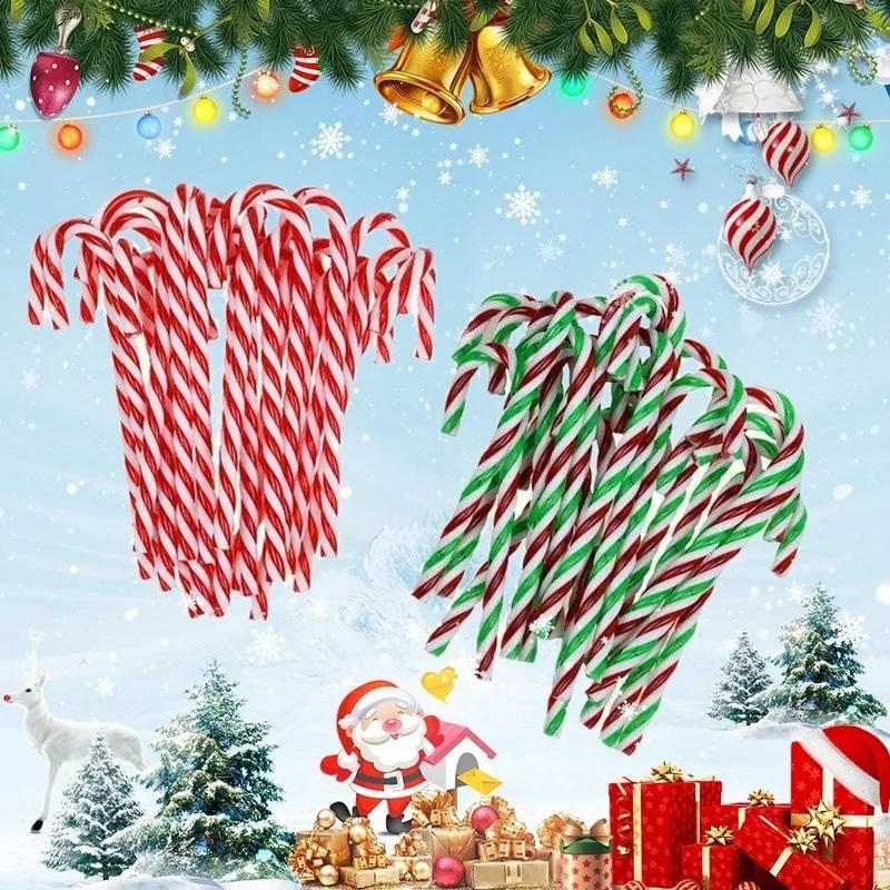 Description Picture 5 of item24/6PCS Mini Candy Canes Miniature Christmas Tree Decor Peppermint Swirls Pendant DIY Scrapbook Craft Gift Home Party Navidad