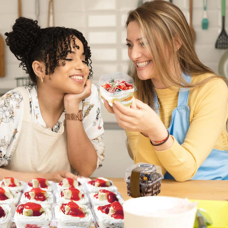 Description Picture 5 of itemTiramisu box, cake box, packaging mousse, packed soy milk, transparent mille-feuille, disposable dessert snacks