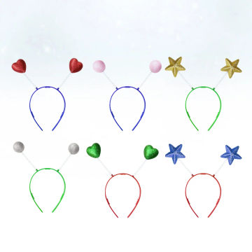 Boppers Martian Antenna Headbands: Christmas Hairband Funny Xmas Party Favors Gifts Costume Accessory Random Style 6pcs