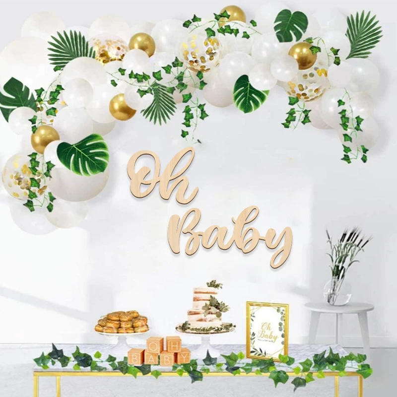 Description Picture 2 of itemOh Baby Wooden Sign Wall Letter Sign Boy Girl Baby Shower Decoraion Birthday Party Decor Gender Reveal Party Photobooth Props