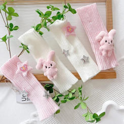 27cm/42cm Children Aldult Korean Lolita Leg Warmers Kids Cute Knitted Warm Foot Cover for Girls Elastic Tube Socks Y2K Gloves
